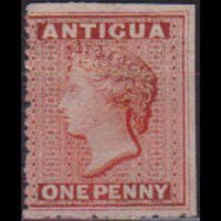 ANTIGUA 1863 - Scott# 3 Queen 2 Sides Imp. 1p Used