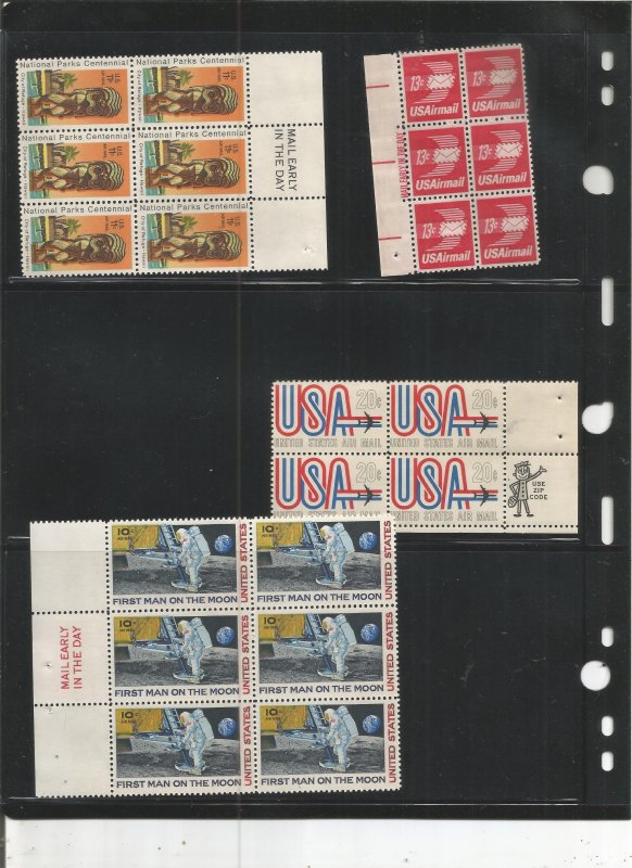 US AIRMAIL ZIP BLOCK COLLECTION, MNH