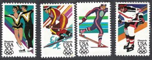 United States #2067-70 20¢ Winter Olympics (1984). Four singles. MNH