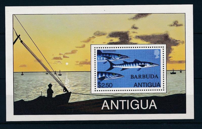 [32755] Barbuda 1979 Marine Life Barracuda MNH  Sheet