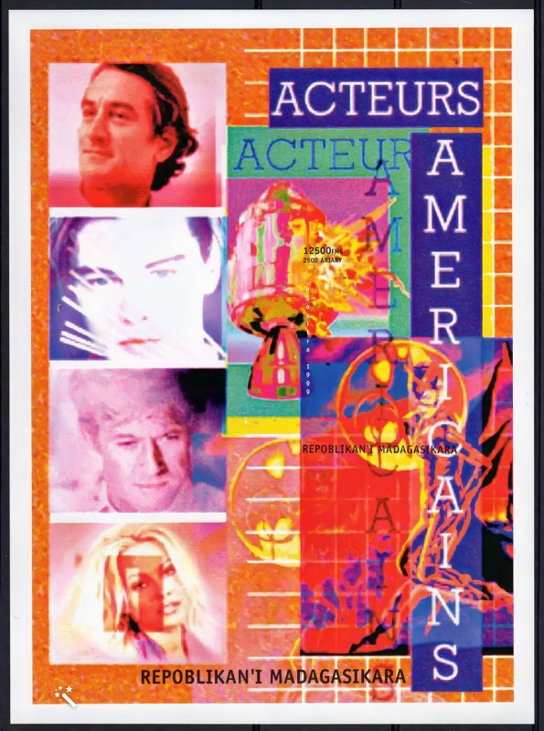 Madagascar 1999 Leonardo Dicaprio-Robert de Niro-Batman-Space S/S IMPERF.MNH VF