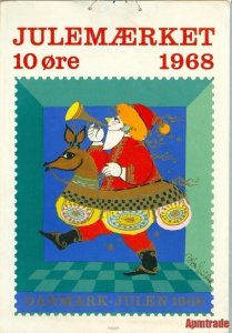 Denmark.1 Post Office,Display,Advertising Sign. Santa Music. Christmas Seal 1968