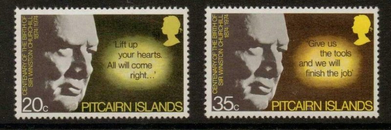 PITCAIRN ISLANDS SG155/6 1974 CHURCHILL SET MNH (m)