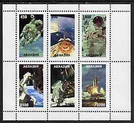ABKHAZIA - 1997 - Space Exploration - Perf 6v Sheet - M. N.H. - Private Issue