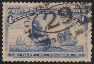 # 233 SUPERB JUMBO, used, large balanced margins, HUGE STAMP!  Bid often on t...