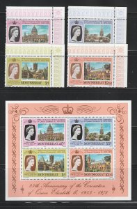 Montserrat 385-388a Set MNH Queen Elizabeth Coronation Anniversary