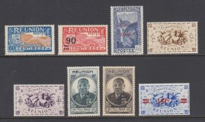 Reunion, Sc 86, 115, 215, 224, 234, 238-239 MNH. 1925-45 issues, 8 diff, fresh