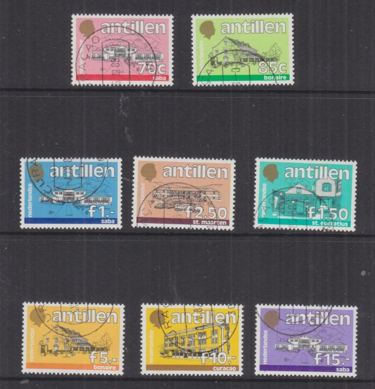 NETHERLANDS ANTILLES, 1983-1989 Government Buildings set of 20, used.