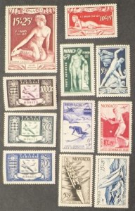 EDW1949SELL : MONACO 1948-49 Scott #C27-29, CB7-14 Cplt sets VF MNH Catalog $296