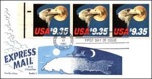 US 1909a Eagle Express Mail Booklet Pane Game U/A FDC