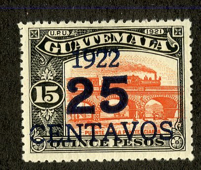 GUATEMALA 201b MH SCV $5.00 BIN $2.25