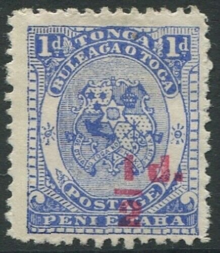 Tonga 1893 SG15 ½d on 1d Coat of Arms MLH
