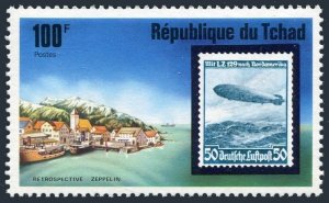 Chad 327,MNH.Michel 775. Zeppelin-75,1977.Germany # C57 and Friedrichshafen.