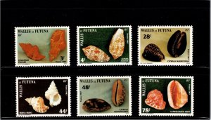 KAPPYSstamps WALLIS & FORTUNA SEA SHELLS FULL SET SCOTT 256-261 MNH CV $16 G838