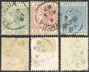 Antigua SG21/3 Set of 3 Wmk Crown CA Perf 14 Cat 88 pounds