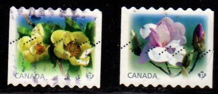 Canada - #2622 - 2623 Magnolias Coil set/2  - Used