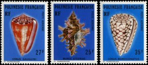 Polynesia 1977 #C138-40 MNH. Shells