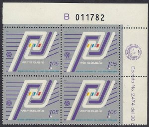 Venezuela 1203 MNH block of 4 cv $4.00 bin $2.50