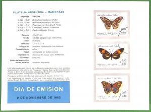 ZA1887 - ARGENTINA - POSTAL HISTORY - Official Stamp Bulletin BUTTERFLIES 1985