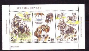 Sweden Sc 1765 1989 Dogs Kennel Club stamp booklet pane mint NH