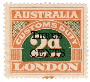 (I.B) Australia Revenue : Customs Duty 3c on 2d OP