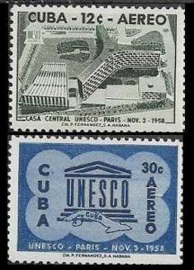 Cuba 1958 UNESCO- Paris  SC# C193-C194 Mint