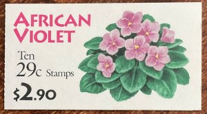 US #BK176 MNH Booklet of 10 African Violet SCV $6.25 L42