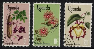 SALE Uganda Flowers 3v The highest values 1969 CTO SG#143-145