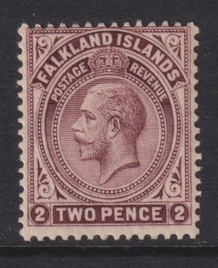 Sc# 43 Falkland Island 1923 KGV King George V Two Pence wmk 4 issue CV $26.00