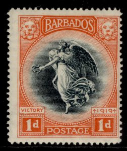 BARBADOS GV SG203, 1d black & vermilion, M MINT.