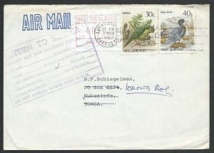 TONGA 1987 cover ex New Zealand, Returned to Sender handstamp..............83581