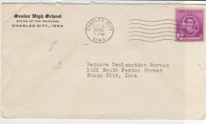 united states 1940 senior high school charles city iowa stamps cover ref 21092