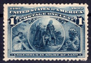 US 230 MH F-VF 1c dp blue Columbian Exposition thin on left ZAYIX 0424MAR0005