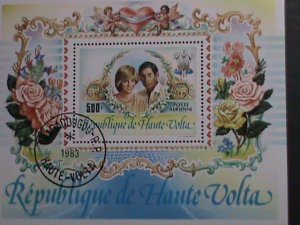UPPER VOLTA 1983- ROYAL WEDDING-PRINCE CHARLES & DIANA CTO S/S VERY FINE