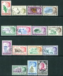 CAYMAN ISLANDS-1962-64 Set to £1 Sg 165-179 FINE USED V30368