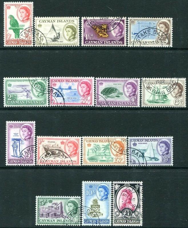 CAYMAN ISLANDS-1962-64 Set to £1 Sg 165-179 FINE USED V30368