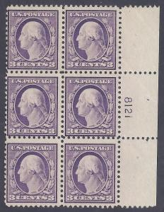 Scott #501 Mint plate block of 6