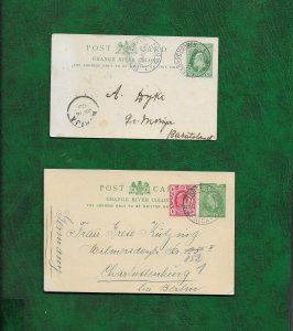 ORANGE RIVER COLONY POSTCARDS INCLUDING TO BASUTOLAND