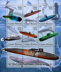 Guinea - Bissau 2005 - Submarines (+lighthouse & sea birds) 6v