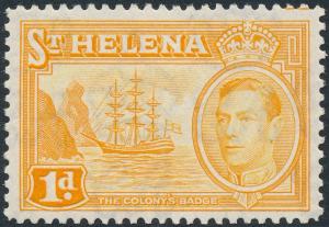 St Helena 1940 1d Yellow-Orange SG132a MH 1