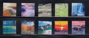 Japan 2021 Sc#4551a-j Takiun Seen from Edaori Pass (Nīgata Prefecture) used