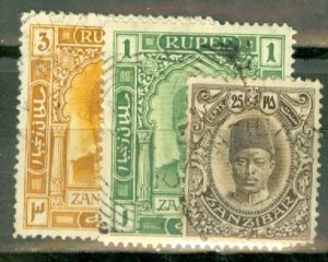 IZ: Zanzibar 99, 102, 109 mint; 100-1,103-8, 110 used CV $154; scan shows onl...