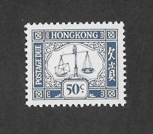 Hong Kong Sc #J12 50c due on chalky paper NH VF