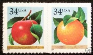 # 3492a MNH 34c Apples & Orange - Pair - 4944a