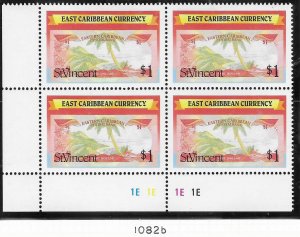 St.Vincent  #1082b  East Caribbean Currency Block of 4 (MNH) CV $2.80