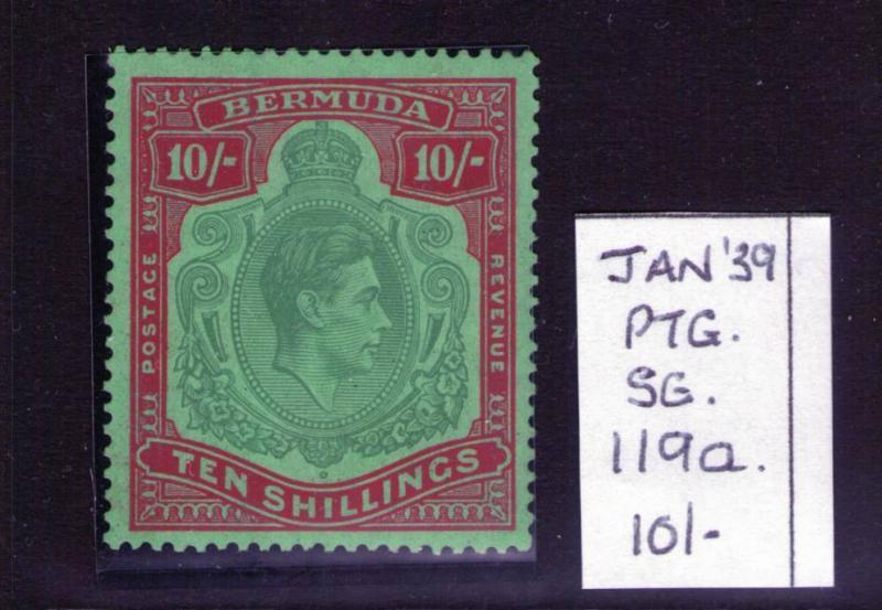 Bermuda George VI SG119a Jan 39 ptg. superb MNH cat. £225