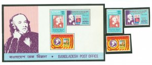 Bangladesh #157-159a Mint (NH) Souvenir Sheet (Stamps On Stamps)