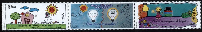 MEXICO 2665, Energy Conservation. Strip of three. MNH.
