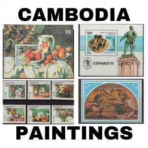 Thematic Stamps - Cambodia - Paintings - Choose from dropdown menu