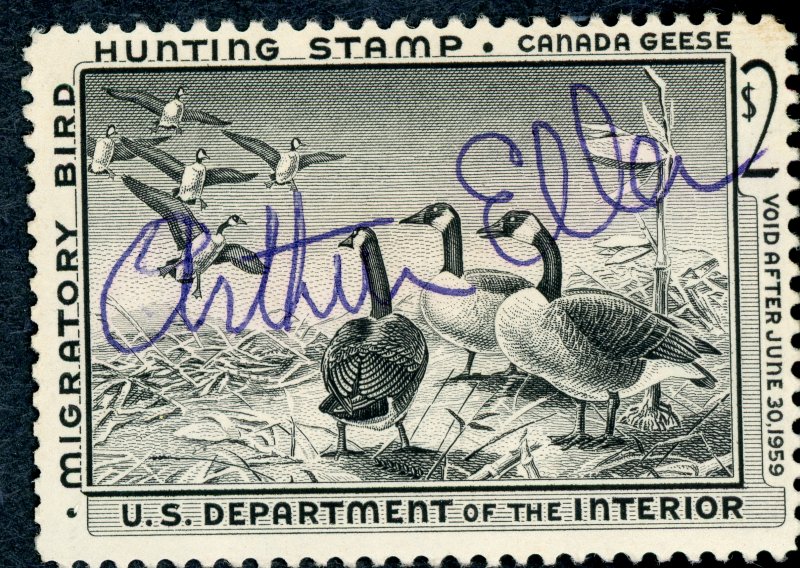 #RW25 – 1958 $2.00 Canada Geese. Used.